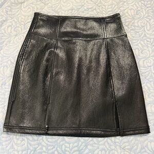 Free People Shiny Black Mini Skirt